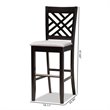 Bowery Hill Gray Upholstered Espresso Wood 2-Piece Bar Stool Set