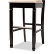 Bowery Hill Contemporary Brown Upholstered Espresso Wood 2-Piece Bar Stool Set