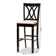 Bowery Hill Contemporary Brown Upholstered Espresso Wood 2-Piece Bar Stool Set