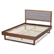 Bowery Hill Gray Upholstered Wood Full Size Platform Bed