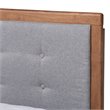 Bowery Hill Gray Upholstered Wood Full Size Platform Bed