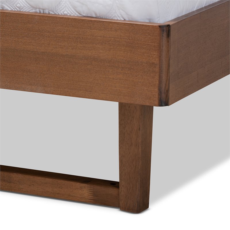 Bowery Hill Gray Upholstered Wood Full Size Platform Bed