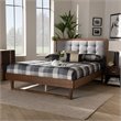 Bowery Hill Gray Upholstered Wood Queen Size Platform Bed