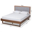 Bowery Hill Gray Upholstered Wood Queen Size Platform Bed