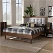 Bowery Hill Gray Upholstered Wood King Size Platform Bed
