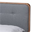 Bowery Hill Gray Upholstered Wood Full Size Platform Bed