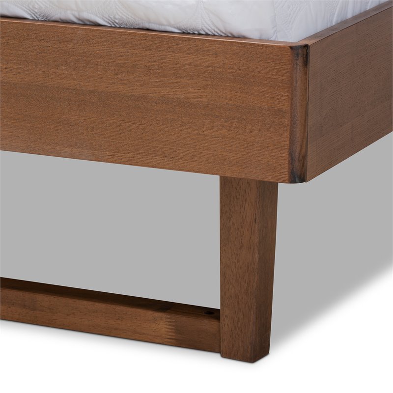 Bowery Hill Gray Upholstered Wood Full Size Platform Bed