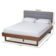 Bowery Hill Gray Upholstered Wood Full Size Platform Bed
