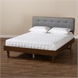 Bowery Hill Gray Upholstered Wood Queen Size Platform Bed