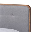 Bowery Hill Gray Upholstered Wood Queen Size Platform Bed