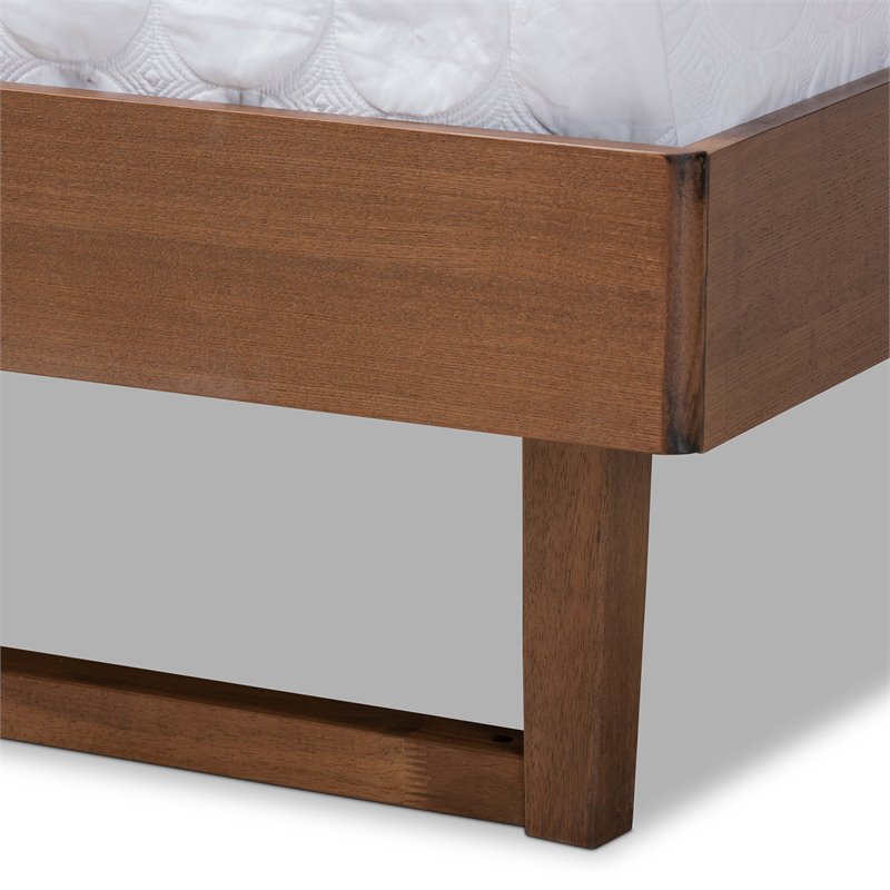 Bowery Hill Gray Upholstered Wood Queen Size Platform Bed
