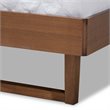 Bowery Hill Gray Upholstered Wood Queen Size Platform Bed