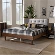 Bowery Hill Gray Upholstered Wood Queen Size Platform Bed