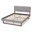 Bowery Hill Gray Upholstered Wood Queen Size Platform Bed