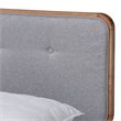 Bowery Hill Gray Upholstered Wood Queen Size Platform Bed