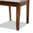 Bowery Hill Gray Upholstered Walnut Wood 4-Piece Dining Chair Set