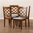 Bowery Hill Gray Upholstered Walnut Wood 4-Piece Dining Chair Set
