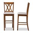 Bowery Hill Contemporary Gray Upholstered Walnut Wood 2-Piece Bar Stool Set