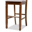 Bowery Hill Contemporary Gray Upholstered Walnut Wood 2-Piece Bar Stool Set