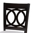 Bowery Hill Gray Upholstered Espresso Wood 2-Piece Bar Stool Set