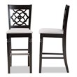 Bowery Hill Contemporary Gray Upholstered Espresso Wood 2-Piece Bar Stool Set
