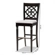 Bowery Hill Contemporary Gray Upholstered Espresso Wood 2-Piece Bar Stool Set