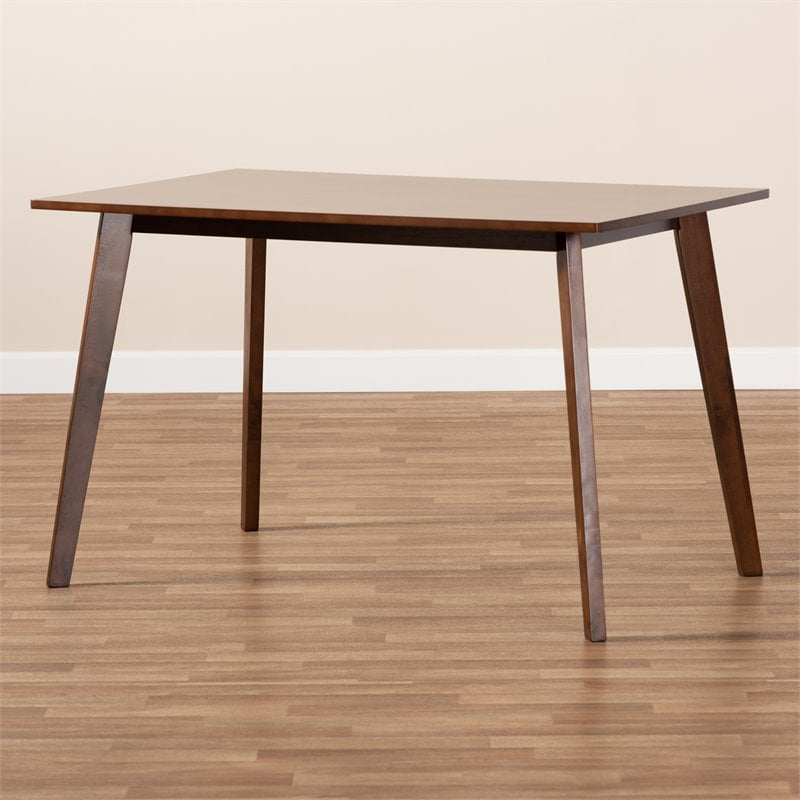Bowery Hill Walnut Finished Rectangular Wood Dining Table