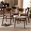 Bowery Hill Beige Upholstered Wood 4-Piece Dining Chair Set