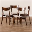 Bowery Hill Beige Upholstered Wood 4-Piece Dining Chair Set