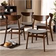 Bowery Hill Gray Upholstered Wood 4-Piece Dining Chair Set