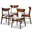 Bowery Hill Gray Upholstered Wood 4-Piece Dining Chair Set