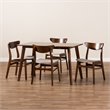 Bowery Hill Beige Upholstered Wood 5-Piece Dining Set