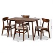 Bowery Hill Beige Upholstered Wood 5-Piece Dining Set