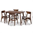 Bowery Hill Gray Upholstered Wood 5-Piece Dining Set