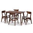 Bowery Hill Gray Upholstered Wood 5-Piece Dining Set
