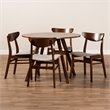 Bowery Hill Beige Upholstered Wood 5-Piece Dining Set