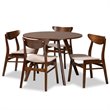 Bowery Hill Beige Upholstered Wood 5-Piece Dining Set