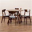 Bowery Hill Gray Upholstered Wood 5-Piece Dining Set