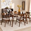 Bowery Hill Beige Upholstered Wood 5-Piece Dining Set