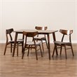 Bowery Hill Beige Upholstered Wood 5-Piece Dining Set