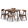 Bowery Hill Beige Upholstered Wood 5-Piece Dining Set