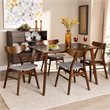 Bowery Hill Gray Upholstered Wood 5-Piece Dining Set