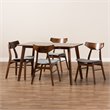 Bowery Hill Gray Upholstered Wood 5-Piece Dining Set