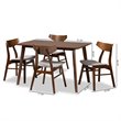 Bowery Hill Gray Upholstered Wood 5-Piece Dining Set