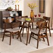 Bowery Hill Beige Upholstered Wood 5-Piece Dining Set