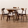 Bowery Hill Beige Upholstered Wood 5-Piece Dining Set