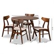 Bowery Hill Beige Upholstered Wood 5-Piece Dining Set