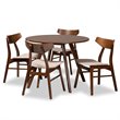 Bowery Hill Beige Upholstered Wood 5-Piece Dining Set