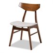 Bowery Hill Gray Upholstered Walnut Wood 5-Piece Dining Set