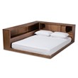Bowery Hill Walnut Finished Wood Queen Size Platform Storage Bed